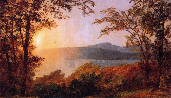Sunset Hudson River by Jasper Francis Cropsey